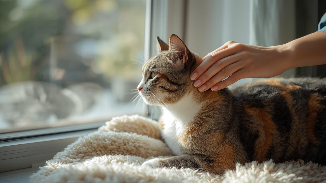 Applying transdermal methimazole gel to a cat's inner ear for hyperthyroidism support, a stress-free alternative to pilling at Mixwell Pharmacy.