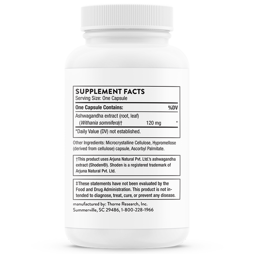 Ashwagandha – KSM-66® Stress Relief & Cortisol Support by Thorne (30 Capsules)