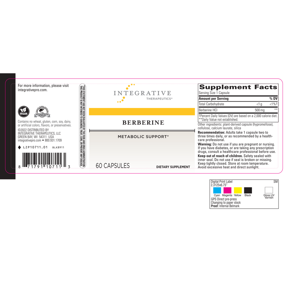 Berberine 500 mg – 60 Capsules by Integrative Therapeutics