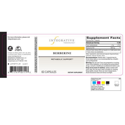 Berberine 500 mg – 60 Capsules by Integrative Therapeutics
