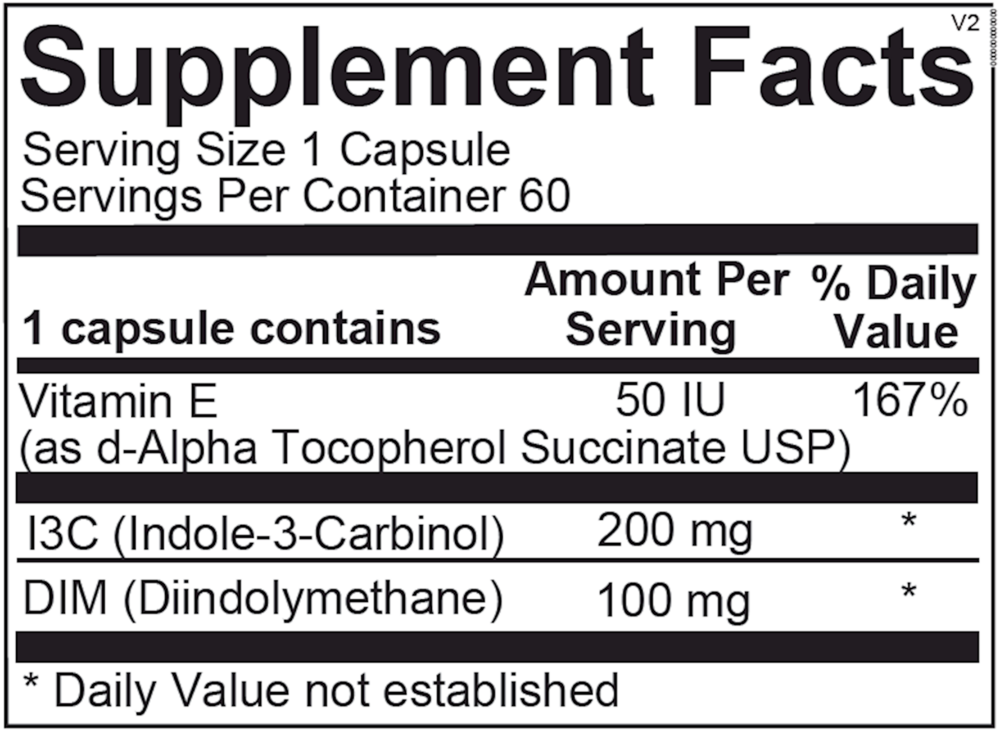 EstroDIM provides the combined power of vegetable metabolites I3C and DIM in an easy-to-take capsule. These metabolites work together to support estrogen balance and breast and prostate health.