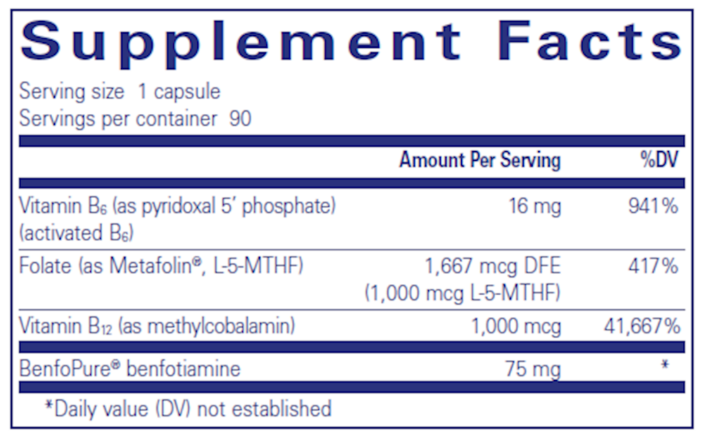 MethylAssist Pure Encapsulations 90 capsules label