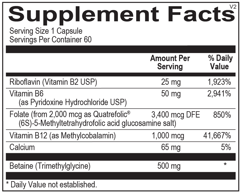 Methyl CpG 60 Capsules | Ortho Molecular Products facts