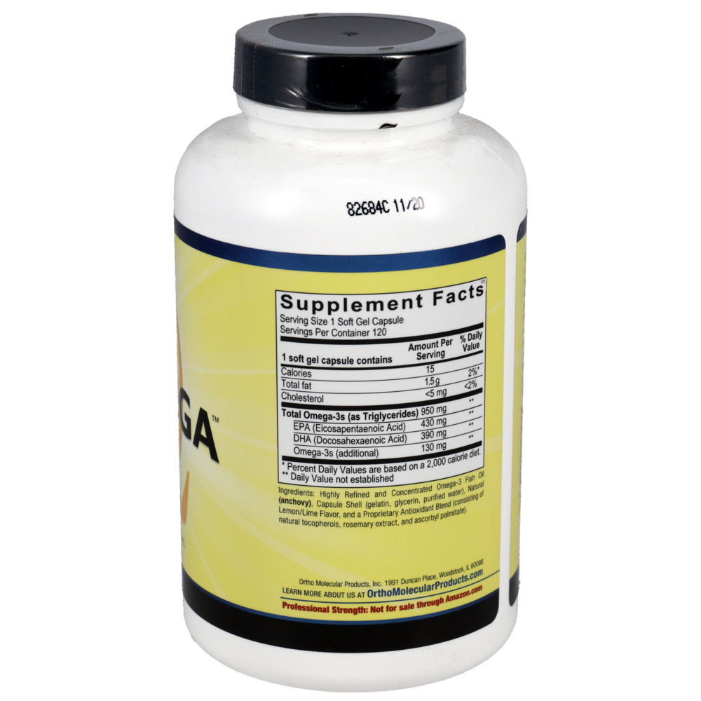 OrthoOmega 820 120 capsules ortho molecular products california back