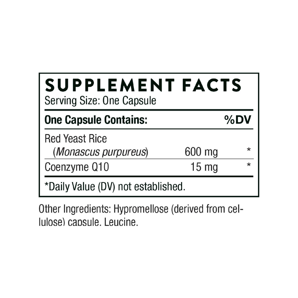 Red Yeast Rice + CoQ10 – Cardiovascular & Cholesterol Support by Thorne (120 Capsules)