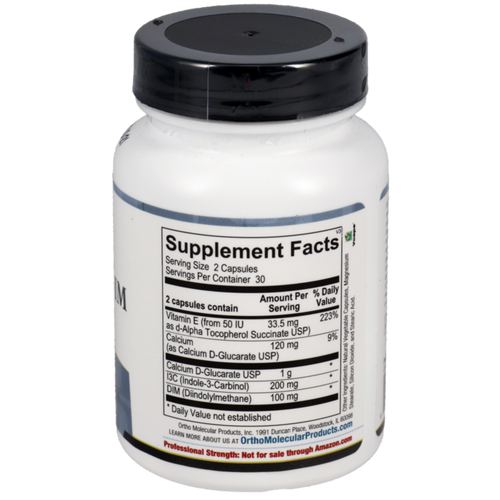Ortho Molecular Products CDG EstroDIM bottle. This targeted formula supports proper estrogen detoxification and antioxidant health, often recommended alongside BHRT services at Mixwell Compounding Pharmacy