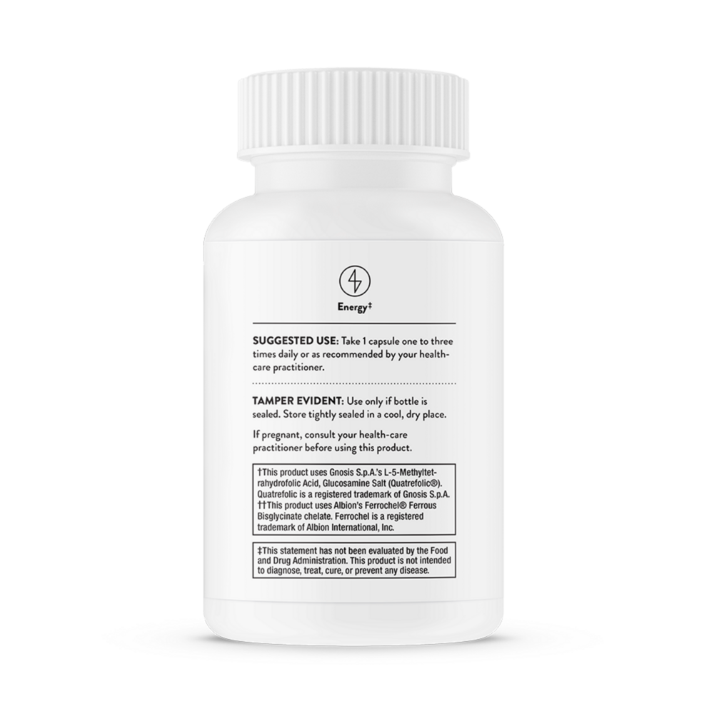 Ferrasorb® – Highly Absorbable Iron with B Vitamins & Vitamin C by Thorne (60 Capsules)