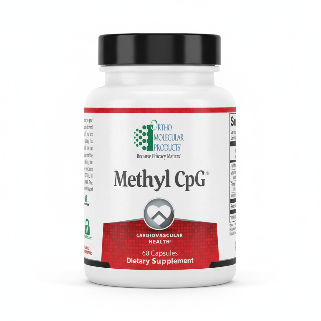Methyl CpG 60 capsules by Ortho Molecular Products – methylated B vitamins for cardiovascular health and methylation support, dietary supplement