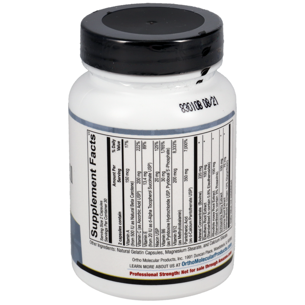 Ortho Molecular Products Adren-All bottle, 60 capsules dietary supplement under the endocrine health category for HPA axis and adrenal support