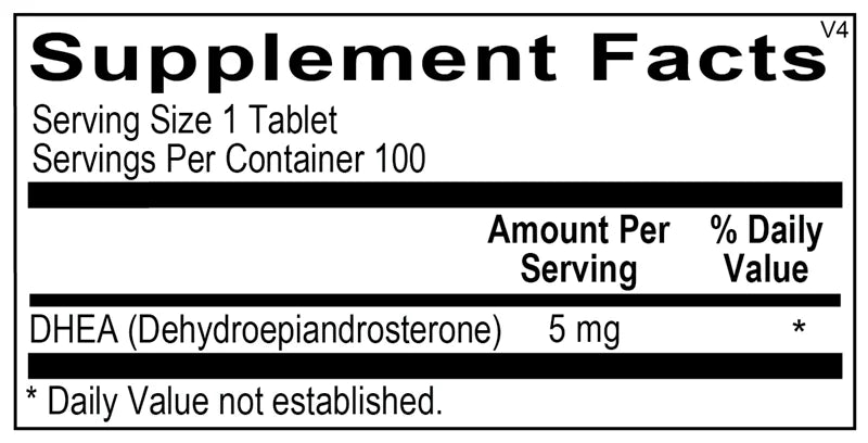 Ortho Molecular Products DHEA Tablets Micronized 100 tablets bottle endocrine health supplement facts