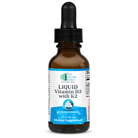 Ortho Molecular Products Liquid Vitamin D3 with K2 1 fl oz bottle essential vitamins supplement