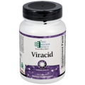 Supplement bottle labeled 'Viracid' with a purple label on a white background